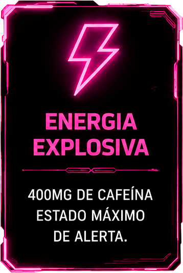 Energia explosiva: 400 mg de cafeína, estado máximo de alerta.