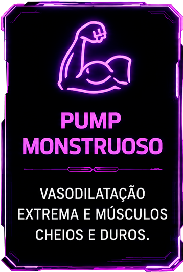 Pump monstruoso: vasodilatação extrema e músculos cheios e duros.